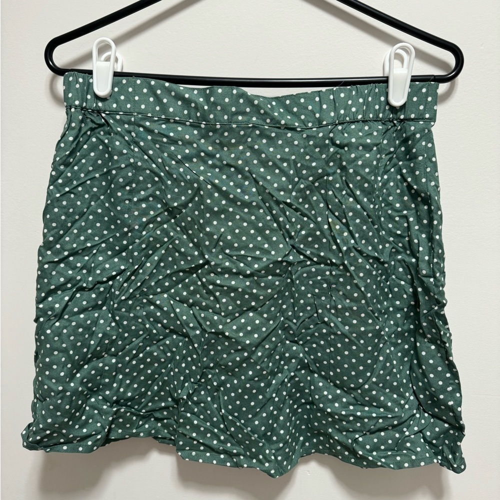 ✨NWT✨ ASOS Green Polka Dot Button-Up Skirt - Picture 2 of 9